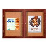 40 x 40  WOOD Indoor Enclosed Bulletin Cork Boards (2 DOORS)