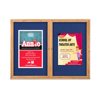 84 x 48  WOOD Indoor Enclosed Bulletin Cork Boards (2 DOORS)