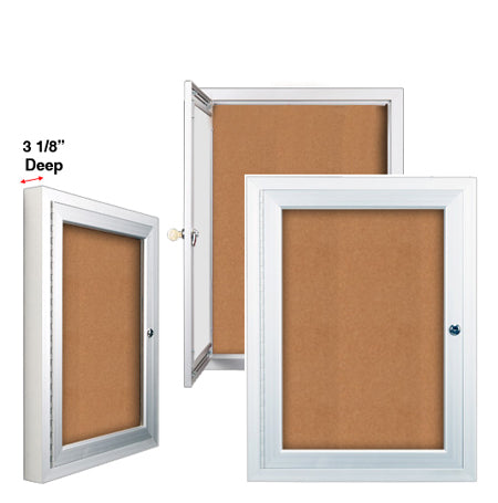 Indoor Enclosed Bulletin Boards with Light | Single Door Display Case