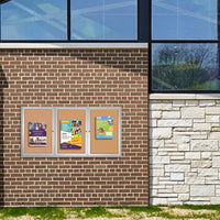 96 x 24 Enclosed Outdoor Bulletin Boards with Lights (3 DOORS)