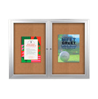 42x32 Enclosed Outdoor Bulletin Boards with Radius Edge (2 DOORS)