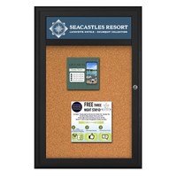 30 x 40 Outdoor Enclosed Bulletin Boards with Header and Lights (Radius Edge)