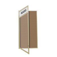 Extra Large 48 x 48 Indoor Enclosed Bulletin Board Swing Cases with Header and Lights (Single Door)