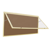 Extra Large Outdoor Enclosed Bulletin Board 36 x 48 Swing Cases with Header and Lights (Radius Edge)