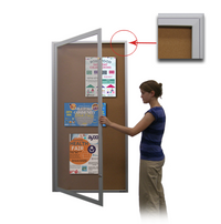 Extra Large Indoor 36 x 60 Enclosed Bulletin Board Display Case with Sleek Radius Edge Cabinet Corners