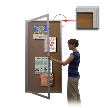 Extra Large Indoor 48 x 84 Enclosed Bulletin Board with Sleek Radius Edge Cabinet Corners