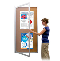 Extra Large 36x48 Outdoor Enclosed Bulletin Board Swing Cases with Lights (Single Door)