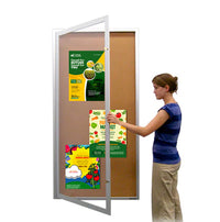 Extra Large 48x48 Outdoor Enclosed Bulletin Board Swing Cases with Lights (Single Door)