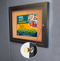 Indoor Enclosed Bulletin Board 18x24 | Wall Mount, Single Door, Lockable Metal Display Case - 4 Finishes