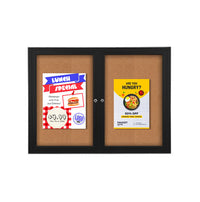 48 x 36 INDOOR Enclosed Bulletin Cork Boards 2 DOOR