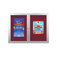 72 x 48 INDOOR Enclosed Bulletin Cork Boards 2 DOOR