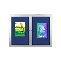 96 x 36 INDOOR Enclosed Bulletin Cork Boards 2 DOOR