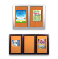 Indoor Enclosed Bulletin Boards - 2 and 3 Doors | 35+ Cabinet Sizes