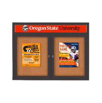 Indoor Enclosed Bulletin Boards 40" x 50" with Message Header (2 DOORS)