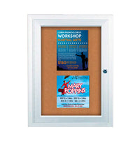 24 x 36 Indoor Enclosed Bulletin Board with LED Lighting - Single Door Metal Display Case