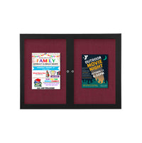 96 x 24 INDOOR Enclosed Bulletin Boards with Lights (2 DOORS)