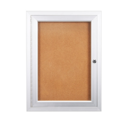 24 x 36 Indoor Enclosed Bulletin Board with LED Lighting - Single Door Metal Display Case