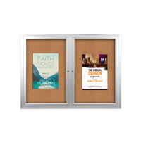 60x36 Enclosed Indoor Bulletin Boards with Radius Edge (2 DOORS)