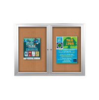 84x24 Enclosed Indoor Bulletin Boards with Radius Edge (2 DOORS)