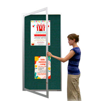 Extra Large 24 x 60 Indoor Enclosed Bulletin Board Swing Cases (Single Door)