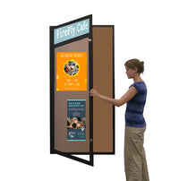 Extra Large 40 x 60 Indoor Enclosed Bulletin Board w Header (Single Door)