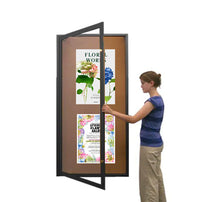 Extra Large 36 x 96 Indoor Enclosed Bulletin Board Swing Cases with Light (Single Door)