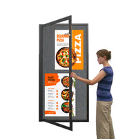Extra Large 40 x 60 Indoor Enclosed Bulletin Board Swing Cases with Light (Single Door)