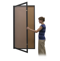 Extra Large Indoor Enclosed Bulletin Board SwingCases with Interior Light | Large Single Door