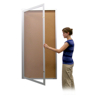 Extra Large 48 x 84 Indoor Enclosed Bulletin Board SwingCase with Metal Cabinet, Single Door, Oversized Viewable Window Area