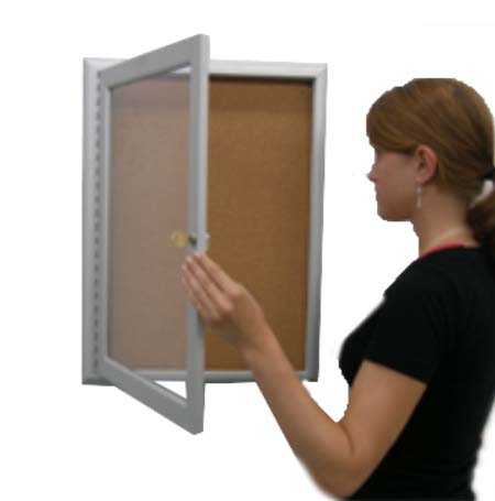 Outdoor 22 x 28 Enclosed Bulletin Boards with Lights (Radius Edge)