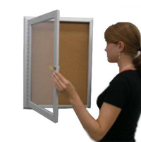 36 x 48 Indoor Enclosed Bulletin Board with Header (Rounded Corners)