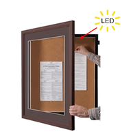 SwingFrame 36 x 36 Wood Framed Designer Bulletin Board with Light