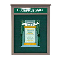 32x48 Outdoor Message Center Wall Mount Information Board with Header | Maintenance Free