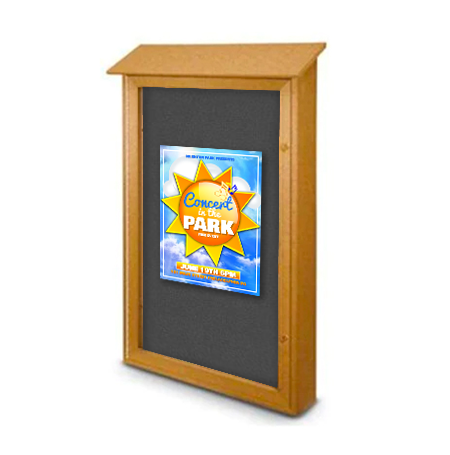 Outdoor Message Center Cork Board 36" x 48" | LEFT Hinged - Single Door Information Board