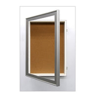 SwingFrame Designer 2" Deep Shadow Box Display Case with Cork Board | Indoor Metal Cabinet in 10+ Standard + Custom Sizes