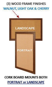 WIDE WOOD 30x40 Framed Cork Bulletin Board (Open Face with 2" Wide Wood Frame)