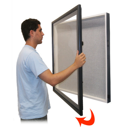 SwingFrame Designer Wall Mounted Wood Large Display Case 2" Deep with Cork Board 25+ Sizes