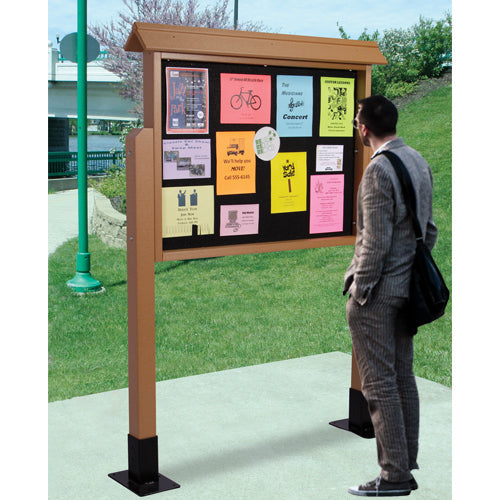 45x31 Standing Outdoor Cork Board Info Center is available in 6 Plastic Lumber Finishes