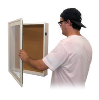 22 x 28 SwingFrame Designer Wood Framed Shadow Box Display Case w Cork Board 4 Inch Deep