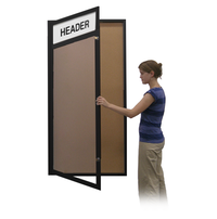 24x96 Extra Large Outdoor Enclosed Bulletin Board Swing Cases with Header (Single Door)