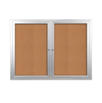 50 x 40 INDOOR Enclosed Bulletin Cork Boards 2 DOOR