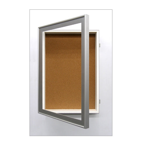 24 x 24 SwingFrame Designer Metal Framed Shadow Box Display Case w Cork Board 1 Inch Deep