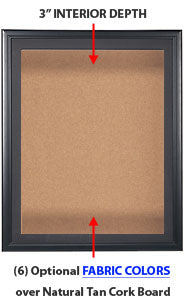 36 x 48 SwingFrame Designer Wood Framed Shadow Box Display Case w Cork Board 3 Inch Deep
