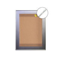 16 x 20 SwingFrame Designer 2 Inch Deep Shadow Box Display Case w Cork Board and Light - Metal Framed